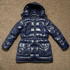 Polo Ralph Lauren Down Puffer Jacket Coat Youth Girls Size XL 16 Blue Hooded